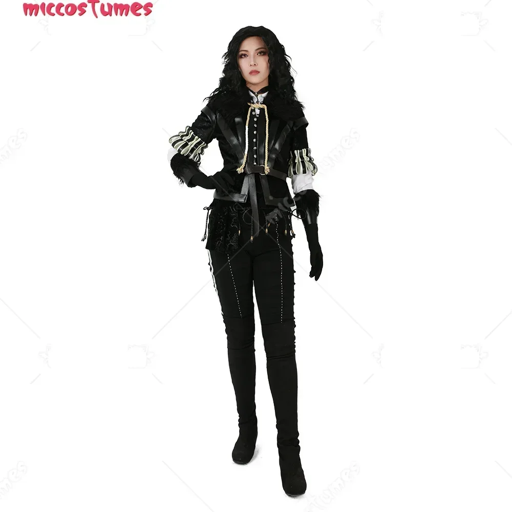 Miccostumes Women's Black Anime Cosplay Costume Jacket Pants and Accessories for Witch Cosplay