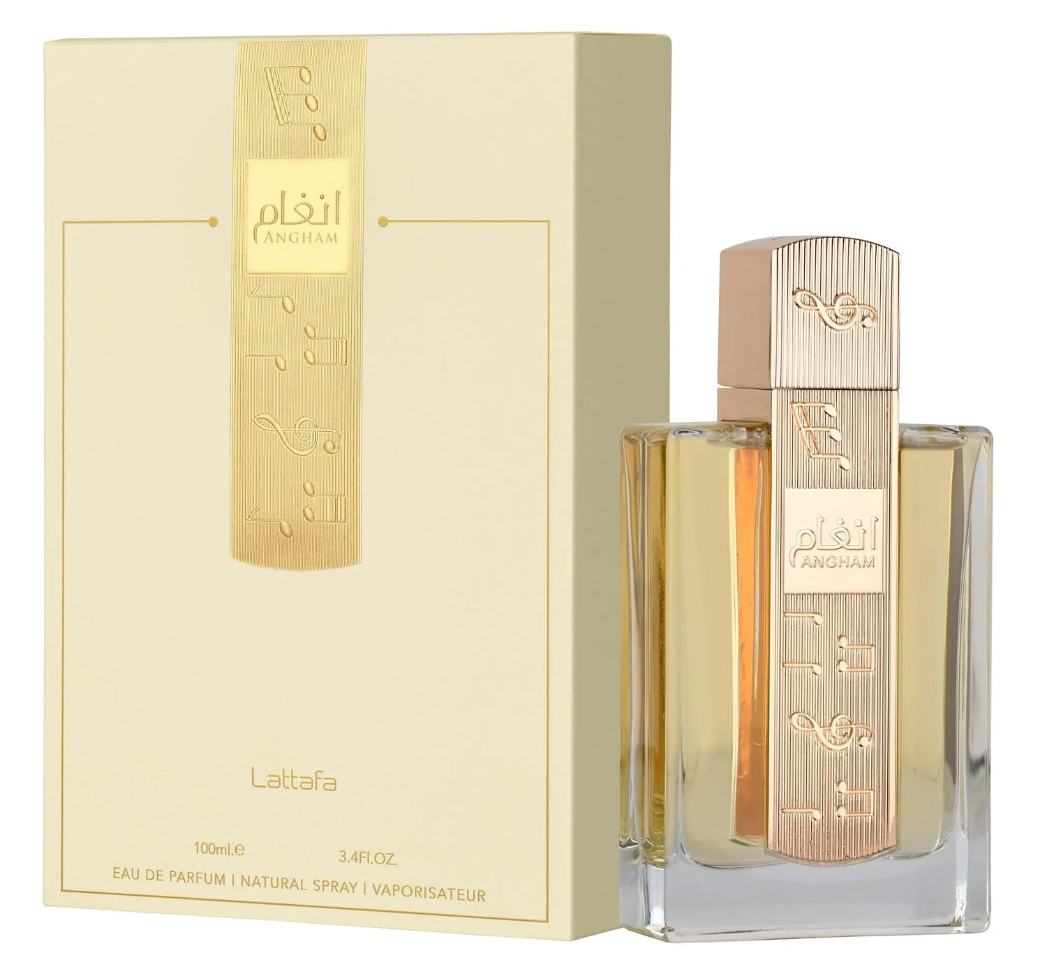 Lattafa Angham - Citrus, Lavender, Musk, Amber, Vanilla - Eau De Parfum Long-Lasting Fragrance for Unisex, 3.40 Ounce / 100 ml Lavender Is a Soft Herb with a Long-Lasting Fragrance and an Elegant Mature Temperament, Suitable for Autumn, Winter, Evenings