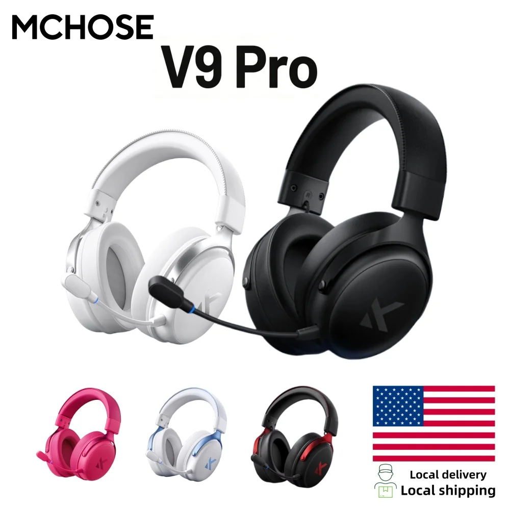 MCHOSE V9 Pro Wireless Gaming Headset 7.1Surround Sound Headphones Noise Canceling Mic Low Latency Lightweight for PS5 PC SWITCH
