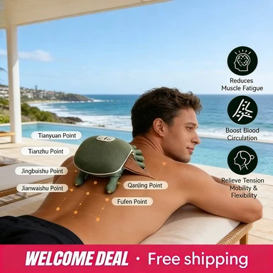 Portable Neck Shoulder Back Kneading Massage Shawl Wireless Body Relaxation Massager for Home Office Car Travel Use
