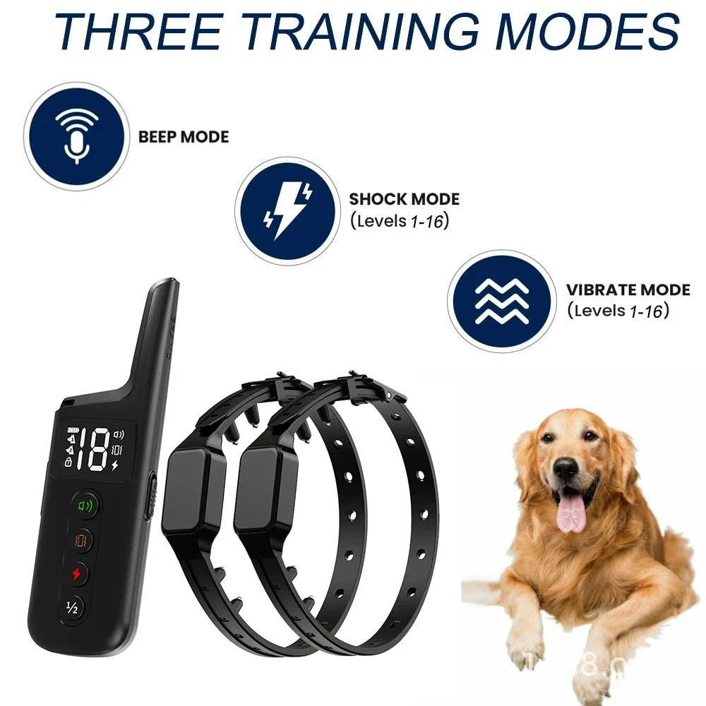 1000FT Surround electric shock column strong electronic training collar TPU pet collar intelligent remote control dog receiver